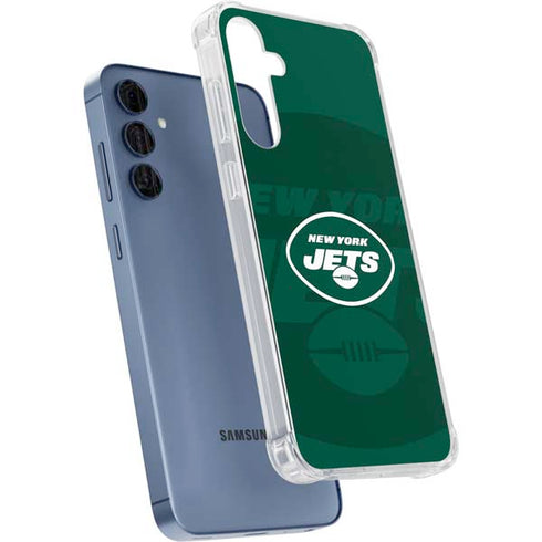 NFL New York Jets Double Vision Galaxy A55 5G Clear Case