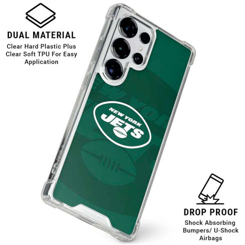 NFL New York Jets Double Vision Galaxy S25 Ultra Clear Case