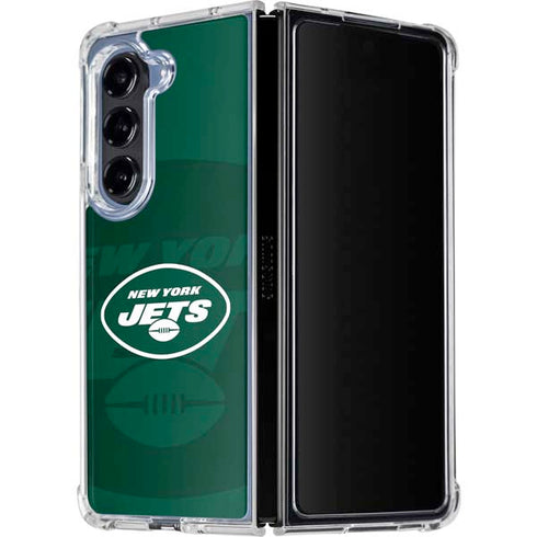 NFL New York Jets Double Vision Galaxy Z Fold5 5G Clear Case