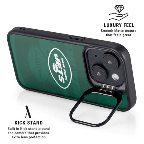 NFL New York Jets Double Vision iPhone 15 Plus Kickstand Case