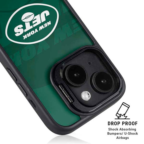NFL New York Jets Double Vision iPhone 15 Plus Kickstand Case