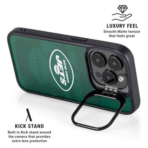 NFL New York Jets Double Vision iPhone 15 Pro Max Kickstand Case