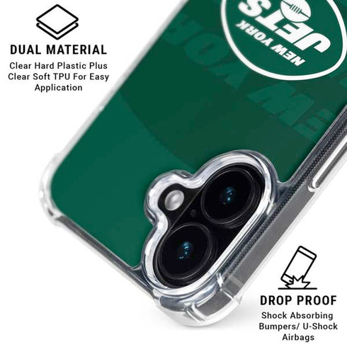 NFL New York Jets Double Vision iPhone 16 Plus Clear Case