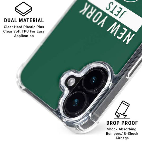 NFL New York Jets Green Performance Series iPhone 16 Plus Clear Case