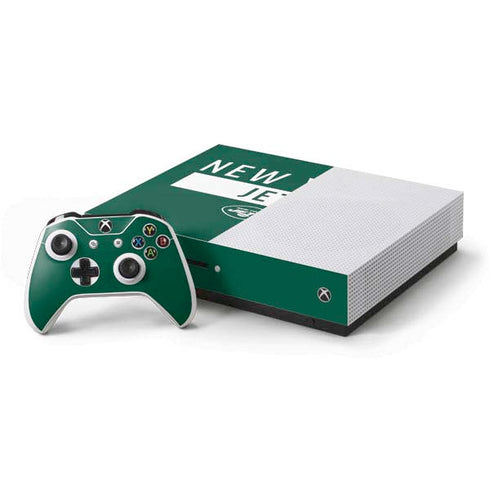 NFL New York Jets Green Performance Series Xbox One S Console and Controller Bundle Skin