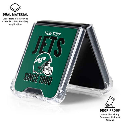NFL New York Jets Helmet Galaxy Z Flip6 Clear Case