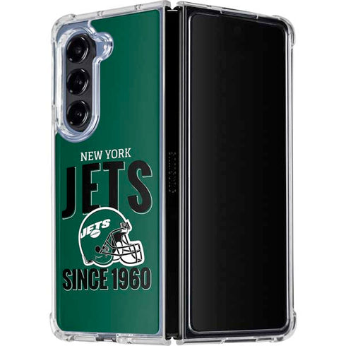 NFL New York Jets Helmet Galaxy Z Fold5 5G Clear Case