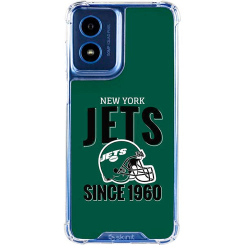 NFL New York Jets Helmet Moto G 5G (2024) Clear Case