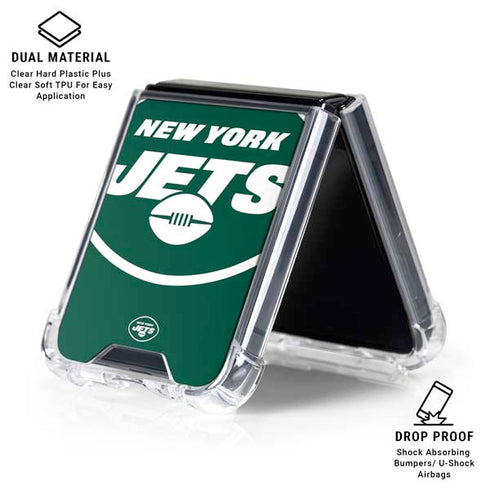 NFL New York Jets Large Logo Galaxy Z Flip6 Clear Case