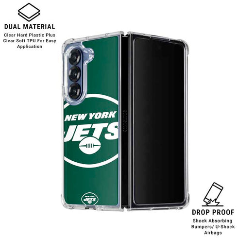 NFL New York Jets Large Logo Galaxy Z Fold7 Clear Case