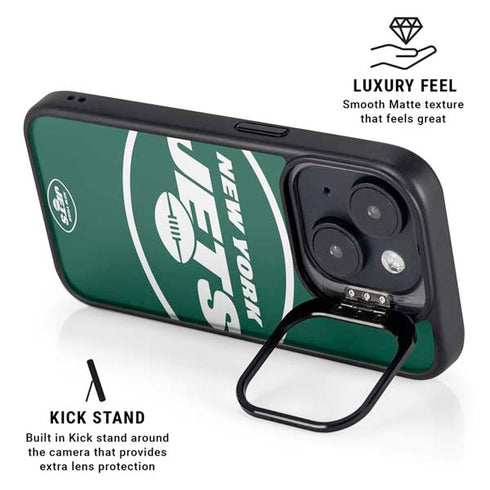 NFL New York Jets Large Logo iPhone 15 Kickstand Case