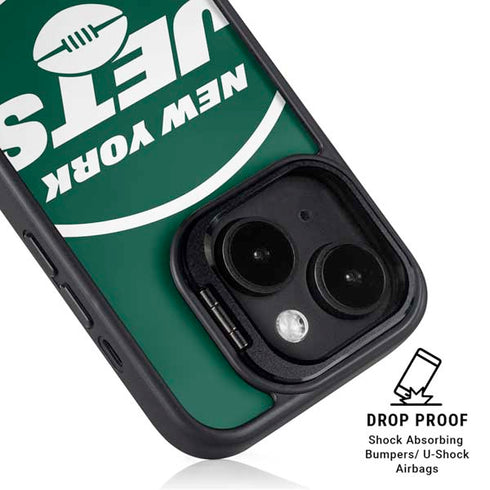 NFL New York Jets Large Logo iPhone 15 Plus Kickstand Case