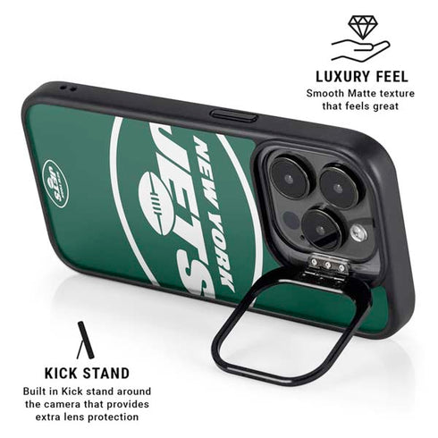 NFL New York Jets Large Logo iPhone 15 Pro Kickstand Case