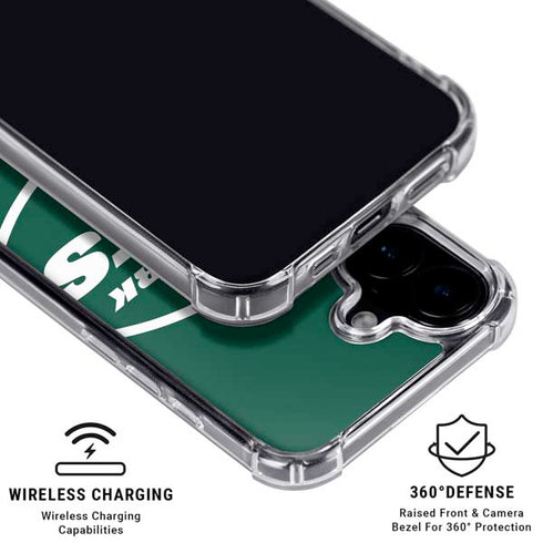 NFL New York Jets Large Logo iPhone 16 Plus Clear Case
