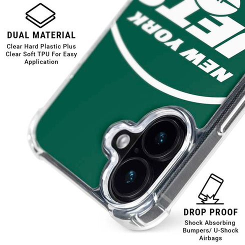 NFL New York Jets Large Logo iPhone 16 Plus Clear Case