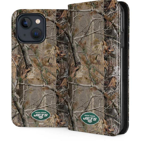 NFL New York Jets Realtree AP Camo iPhone 15 Folio Case