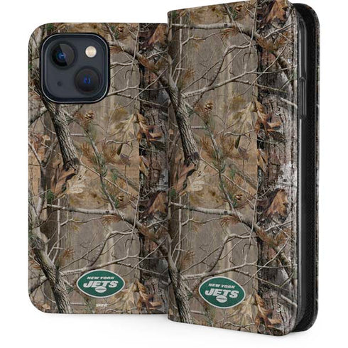 NFL New York Jets Realtree AP Camo iPhone 15 Plus Folio Case