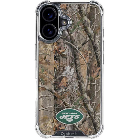 NFL New York Jets Realtree AP Camo iPhone 16 Clear Case
