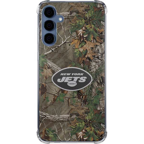 NFL New York Jets Realtree Xtra Green Camo Galaxy A55 5G Clear Case