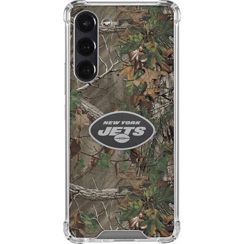 NFL New York Jets Realtree Xtra Green Camo Galaxy S24 FE Clear Case