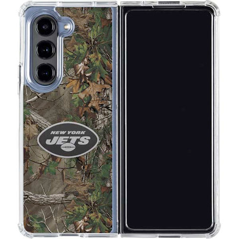 NFL New York Jets Realtree Xtra Green Camo Galaxy Z Fold5 5G Clear Case