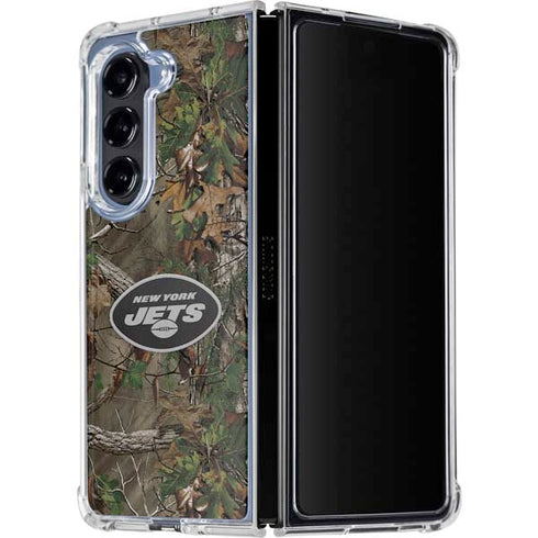 NFL New York Jets Realtree Xtra Green Camo Galaxy Z Fold5 5G Clear Case