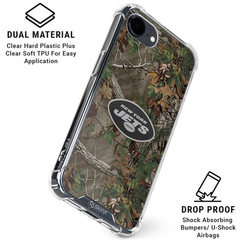 NFL New York Jets Realtree Xtra Green Camo iPhone 16e Clear Case