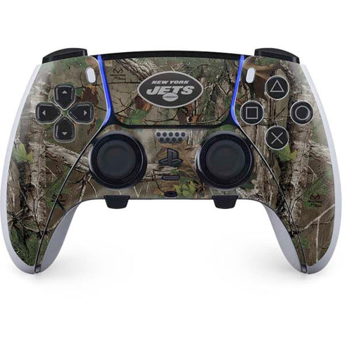 NFL New York Jets Realtree Xtra Green Camo PS5 DualSense Edge Pro Controller Skin