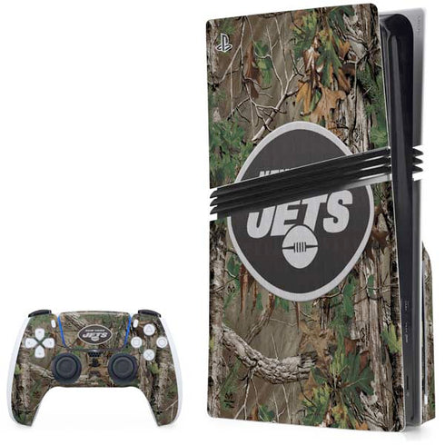 NFL New York Jets Realtree Xtra Green Camo PS5 Pro Disk Bundle Skin