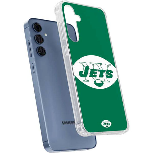 NFL New York Jets Retro Logo Galaxy A55 5G Clear Case
