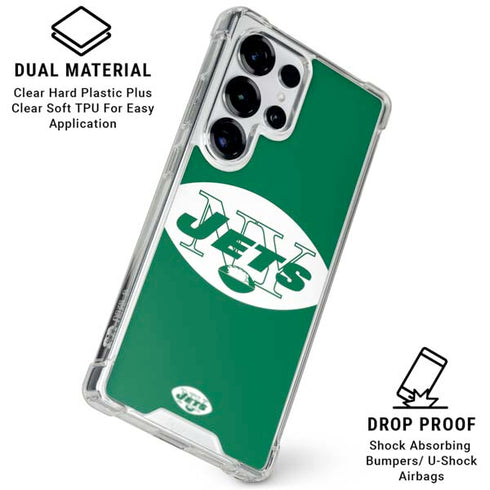 NFL New York Jets Retro Logo Galaxy S25 Ultra Clear Case