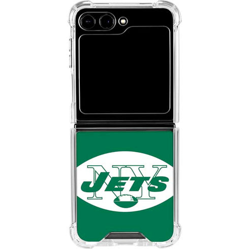 NFL New York Jets Retro Logo Galaxy Z Flip6 Clear Case