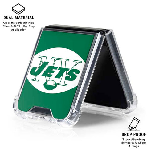 NFL New York Jets Retro Logo Galaxy Z Flip6 Clear Case