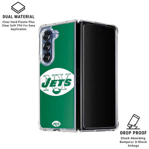 NFL New York Jets Retro Logo Galaxy Z Fold6 Clear Case
