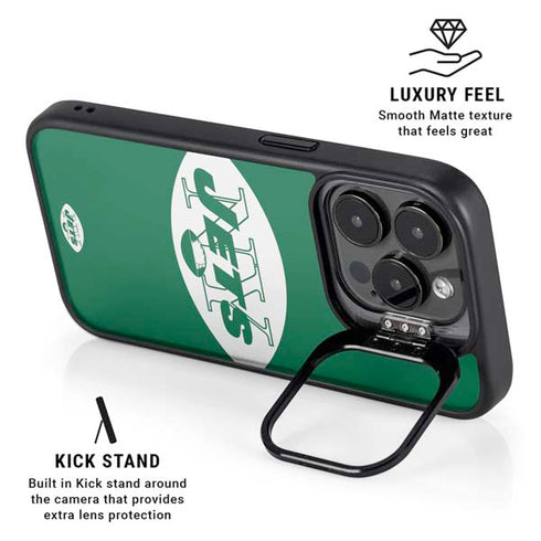 NFL New York Jets Retro Logo iPhone 15 Pro Kickstand Case