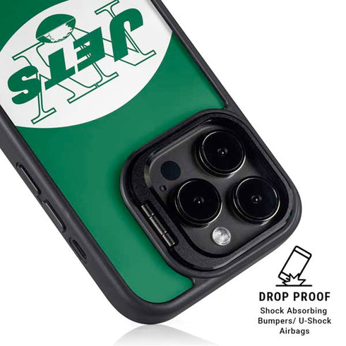 NFL New York Jets Retro Logo iPhone 15 Pro Max Kickstand Case