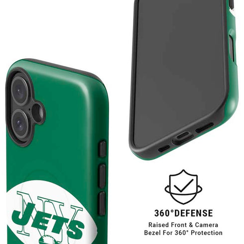 NFL New York Jets Retro Logo iPhone 16 Magsafe Impact Case