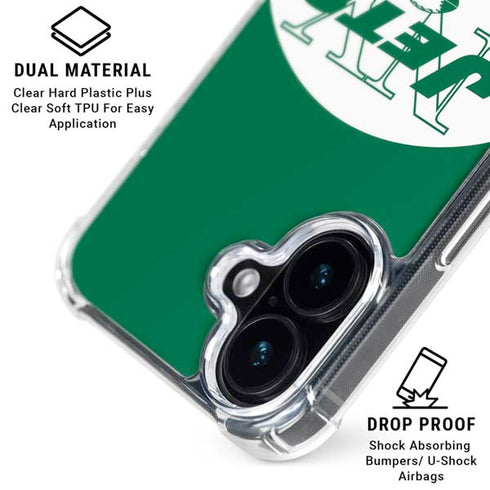 NFL New York Jets Retro Logo iPhone 16 Plus Clear Case