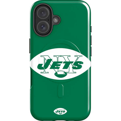 NFL New York Jets Retro Logo iPhone 16 Plus Magsafe Impact Case