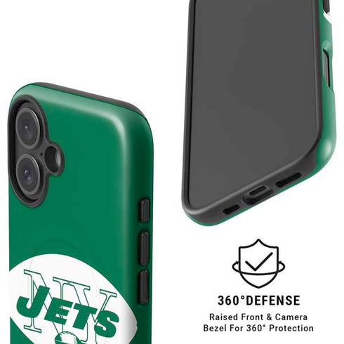 NFL New York Jets Retro Logo iPhone 16 Plus Magsafe Impact Case
