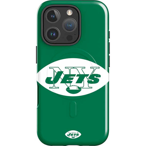 NFL New York Jets Retro Logo iPhone 16 Pro Magsafe Impact Case