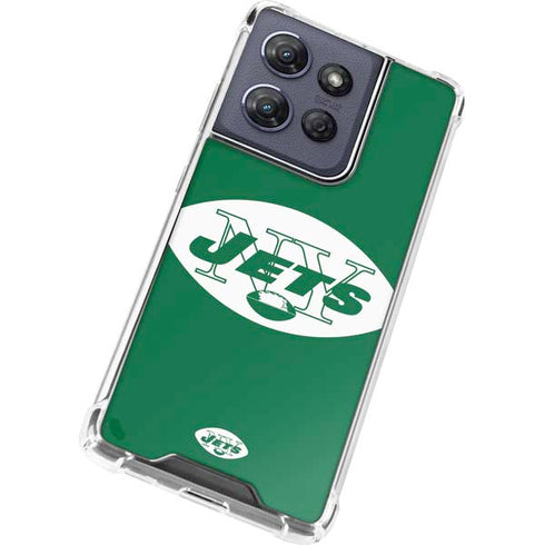 NFL New York Jets Retro Logo Moto G Play 5G (2025) Clear Case