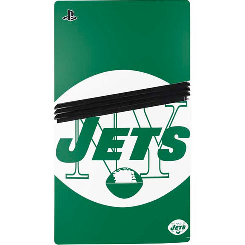 NFL New York Jets Retro Logo PS5 Pro Disk Console Skin