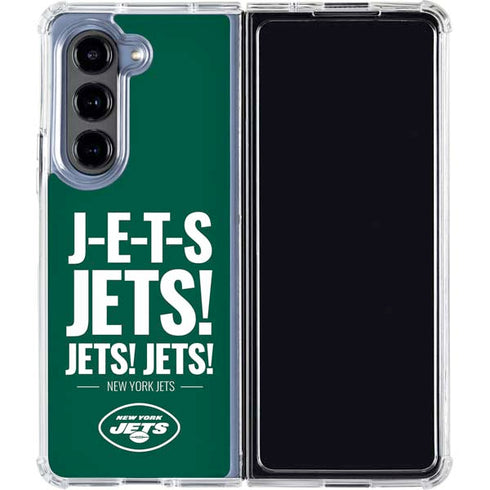 NFL New York Jets Team Motto Galaxy Z Fold5 5G Clear Case