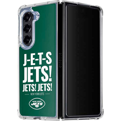 NFL New York Jets Team Motto Galaxy Z Fold5 5G Clear Case