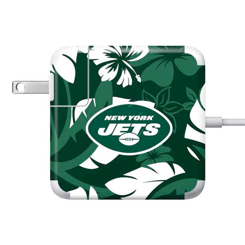NFL New York Jets Tropical Print 85W Power Adapter (15 and 17 inch MacBook Pro Charger) Skin