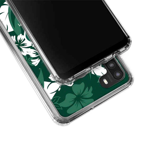 NFL New York Jets Tropical Print Galaxy A21 Clear Case