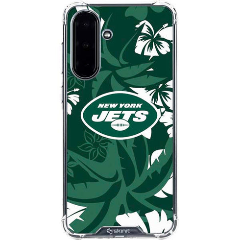 NFL New York Jets Tropical Print Galaxy A36 5G Clear Case