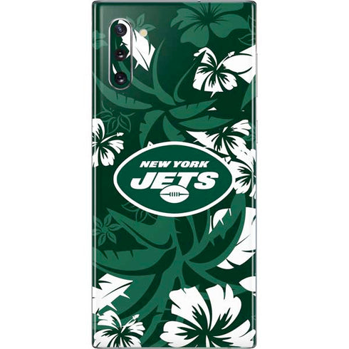 NFL New York Jets Tropical Print Galaxy Note 10 Skin