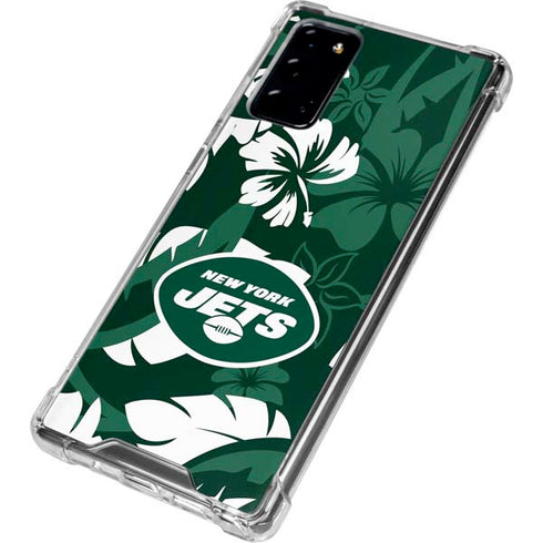 NFL New York Jets Tropical Print Galaxy Note20 5G Clear Case